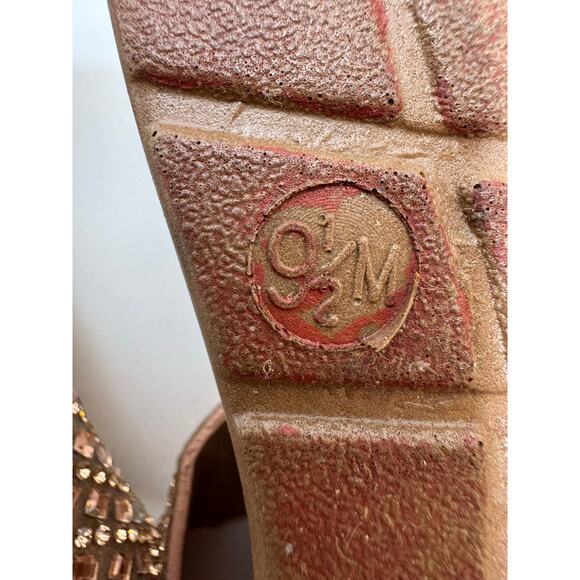 Annie Comfort Women’s Rhinestone Thong Toe Sandals Sz 9.5 Glam Peach Color - Picture 7 of 7